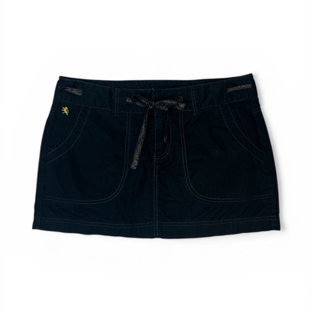 Y2K Express Black Micro Mini Skirt Low Rise Pocket Detail‎ Size 10